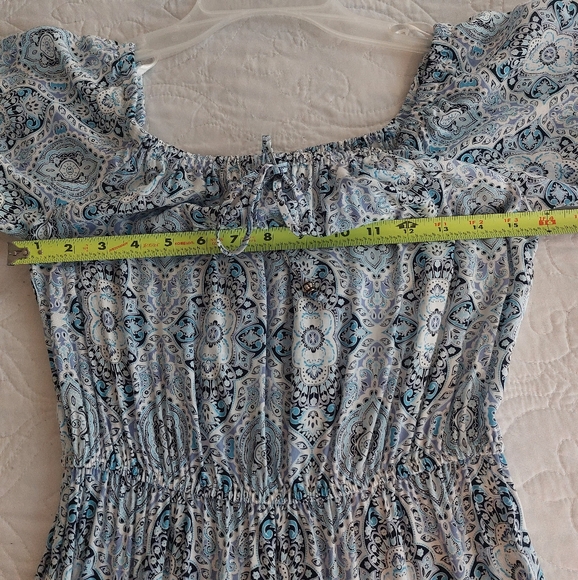 BeBop - NWT Off-the-Shoulder Midi Blue Floral Dress (Junior's) - Picture 10 of 12